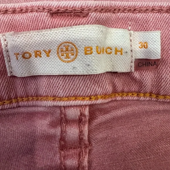 🌸 Tory Burch Pink Skinny Dusty Rose Jeans – Size 30 - Picture 2 of 16